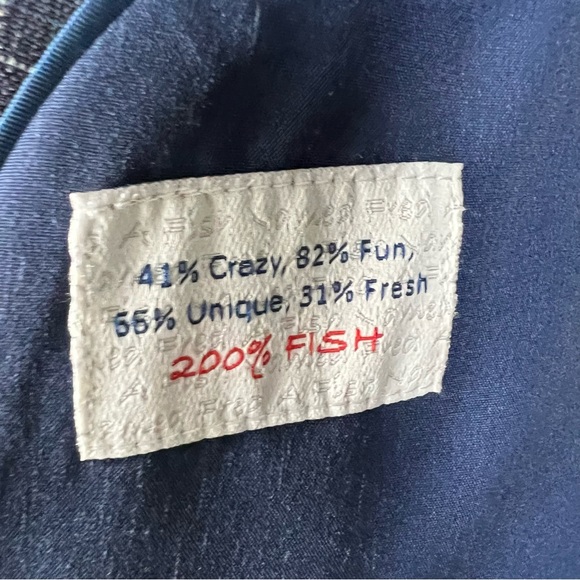 A Fish Named Fred Linen Blazer Jacket Size 40 - Picture 8 of 10
